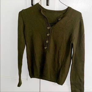 Army green wool sweater